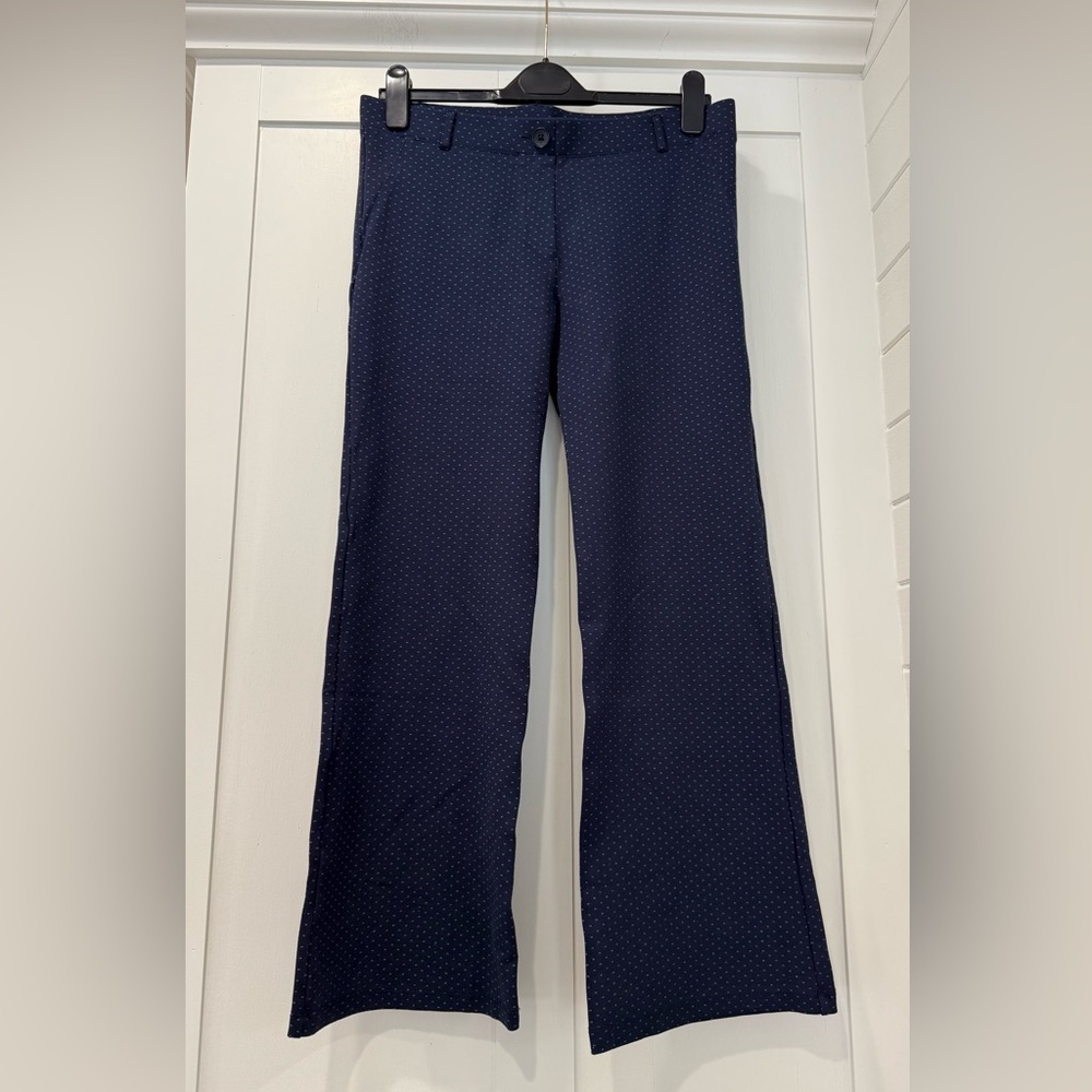 Betabrand Navy with White Dot Pants‎